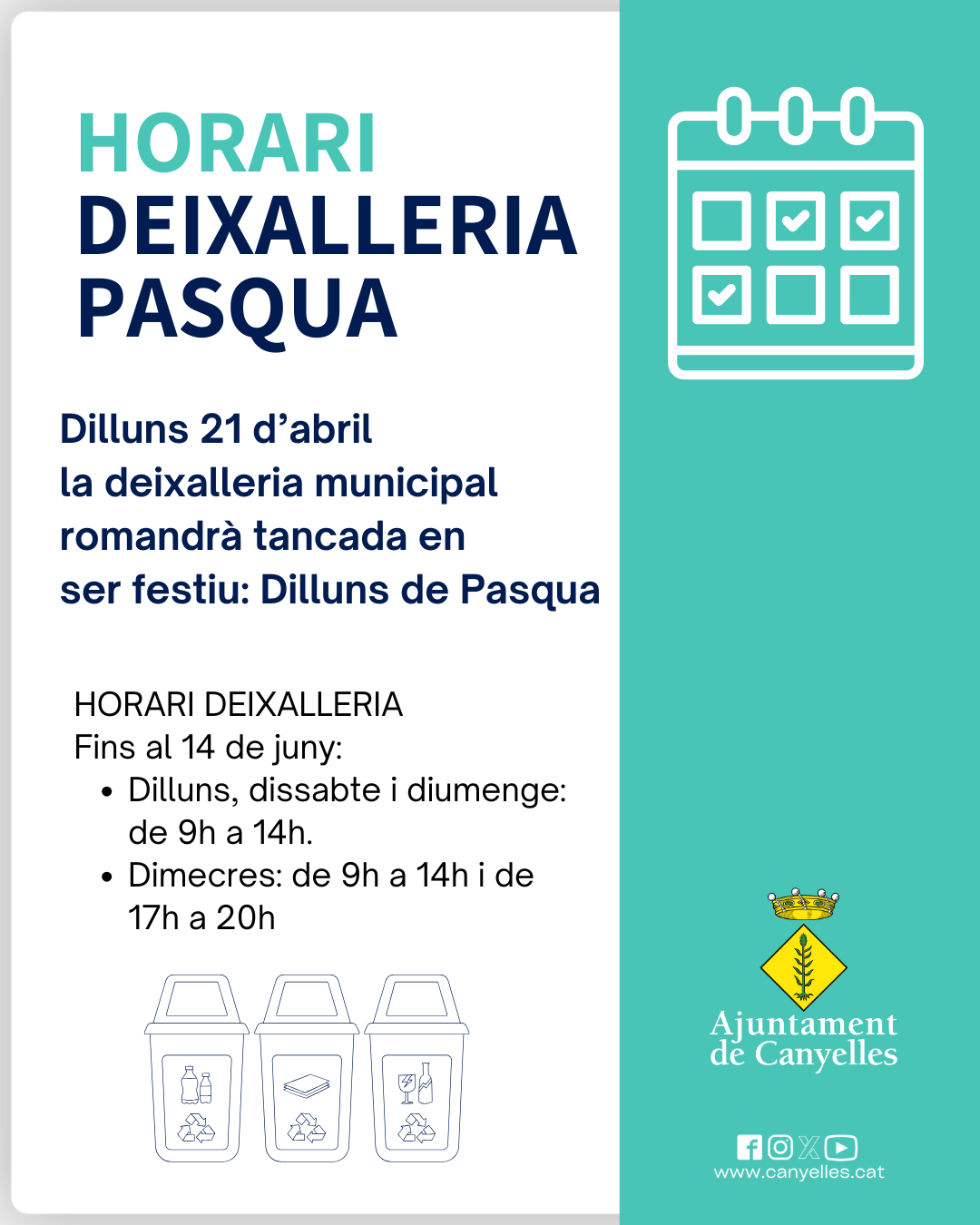 2025 04 16 horarisdeixalleriapasqua